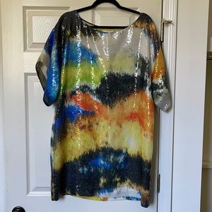 Sequin Dress Colorful Oversized H&M Medium
